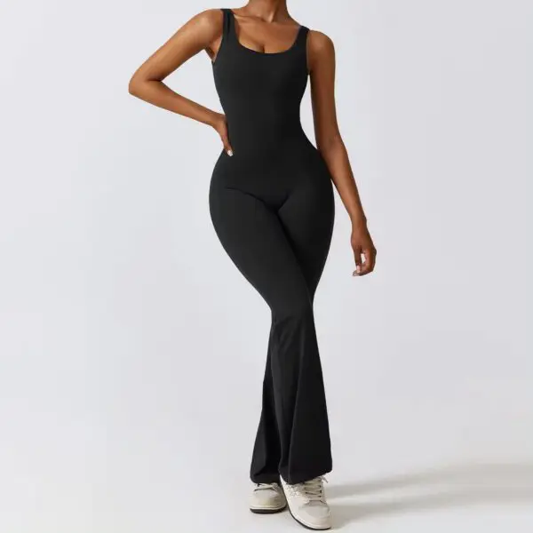 Square Top Scrunch Bottom Fitness Bodysuit