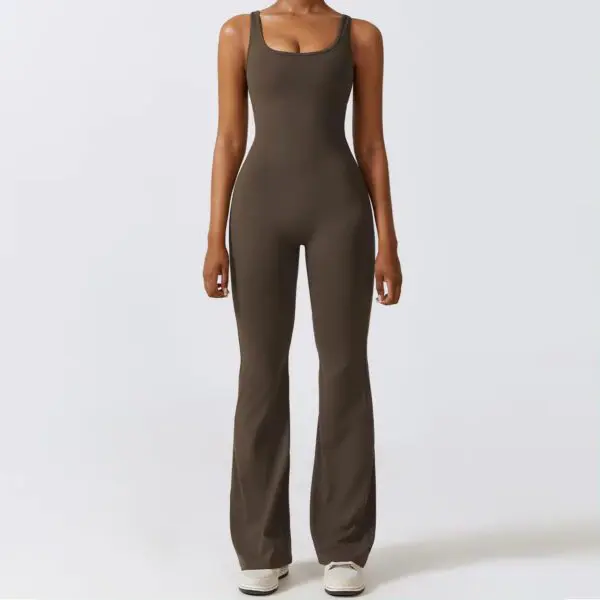 Square Top Scrunch Bottom Fitness Bodysuit - Image 3